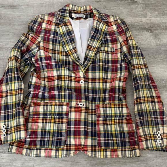 The Villager Madras Plaid Patchwork BlazerWomen’s 10 (Fits M)